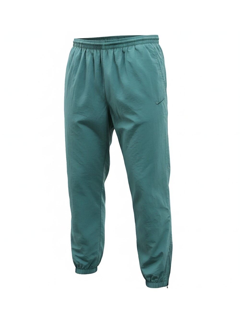 Vtg 90s Nike Teal Green Nylon Lined Track Pants Mens Large Ankle Zip Windbreaker